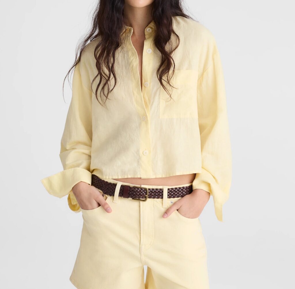 Straight-Hem Shirt in Linen