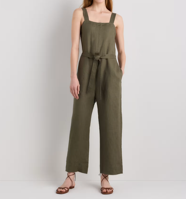 Linen Square Neck Jumpsuit