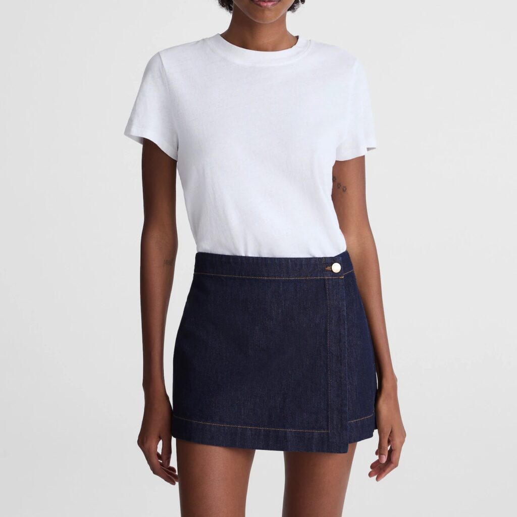 Denim Wrap Mini Skirt
