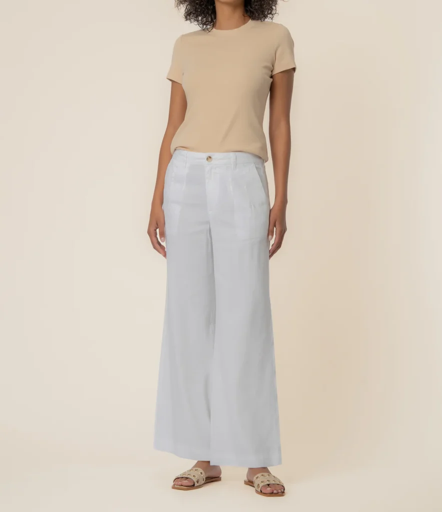 Meg Linen High Rise Wide Straight Leg