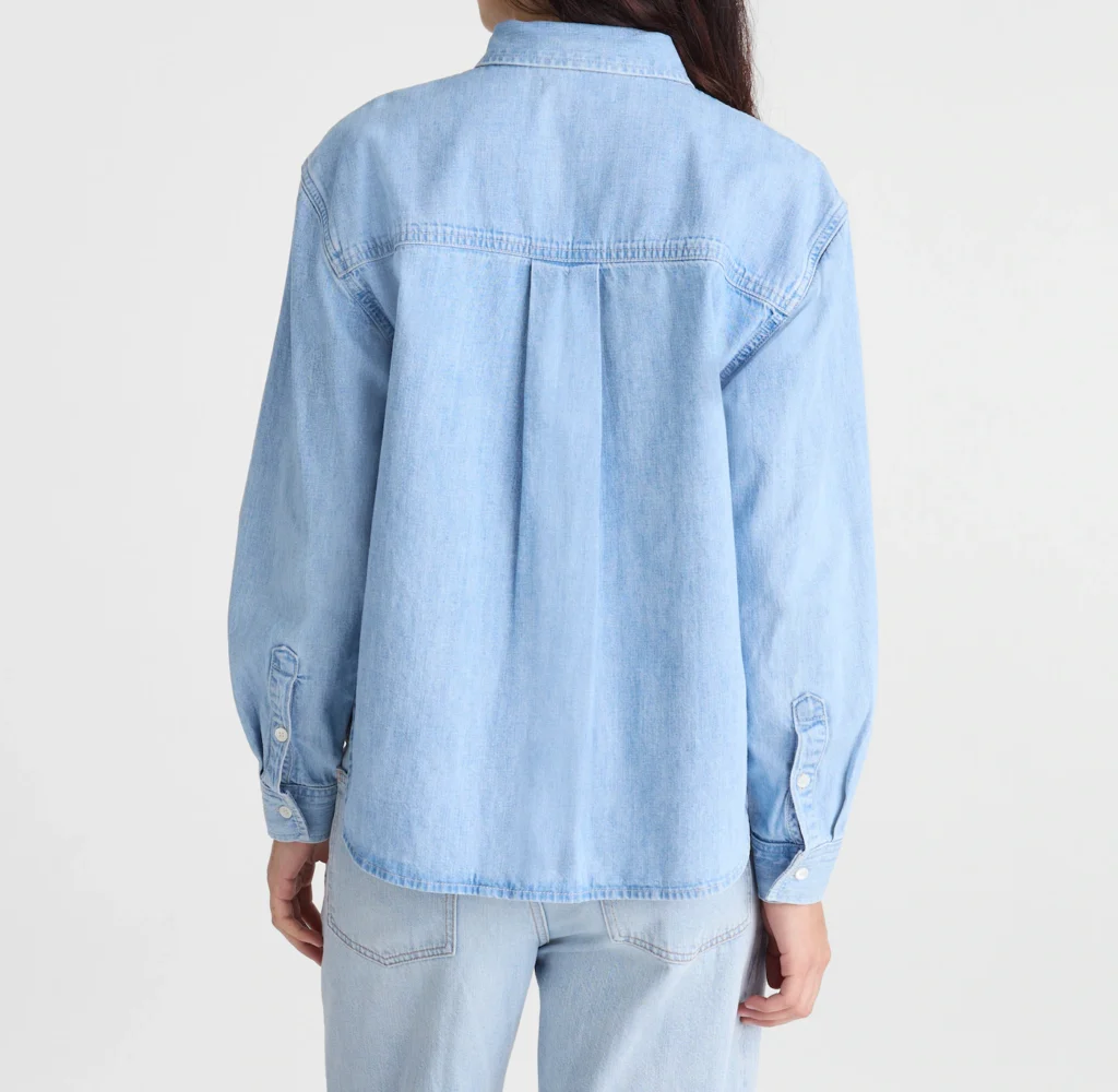 Airy Denim Relaxed Shirt-Jacket - hover