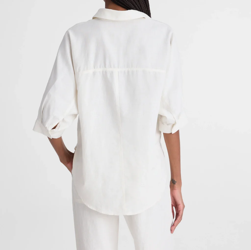 Pleat-Sleeve Button-Up Shirt - hover