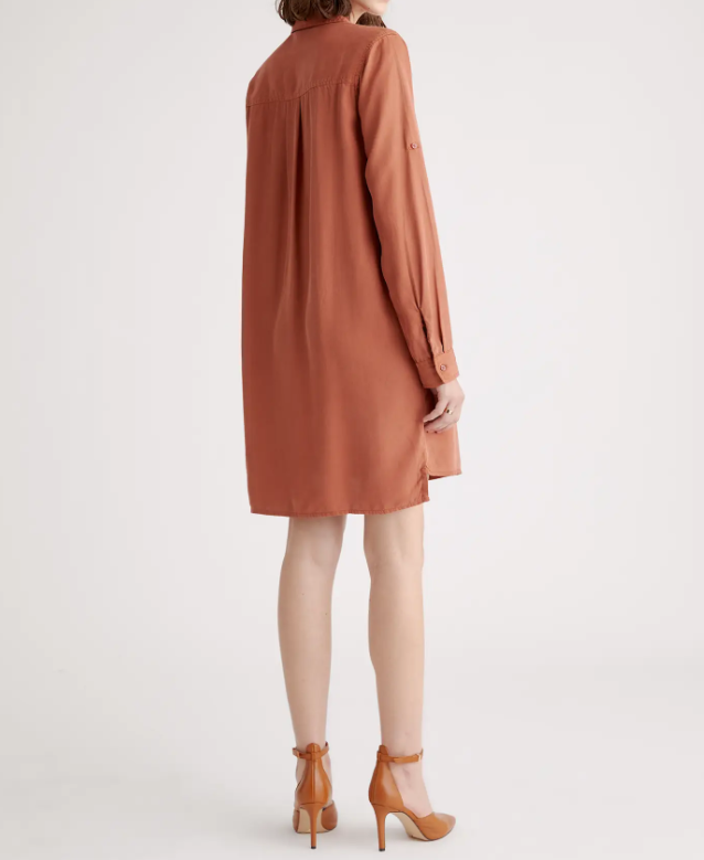 Vintage Wash Tencel Roll Sleeve Tunic - hover