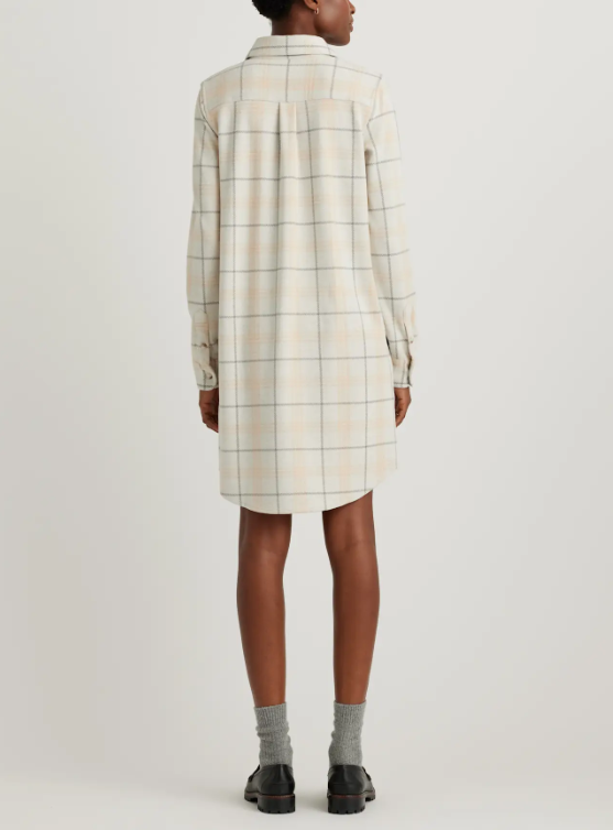 Stretch Sweater Fleece Shirt Dress - hover