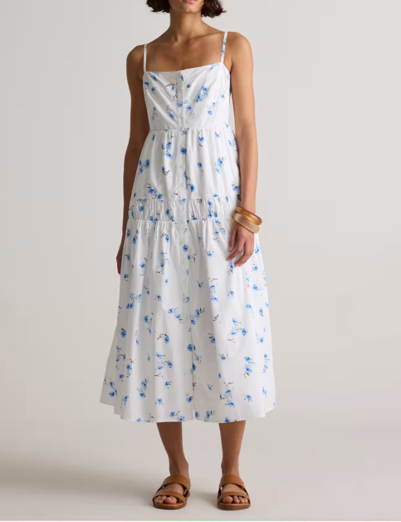 Poplin Spaghetti Strap Maxi Dress