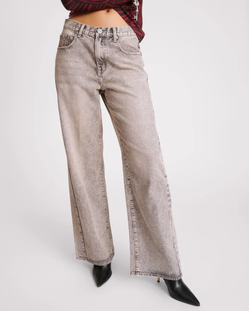 Jackson Mid Waist Wide Leg Denim Jeans