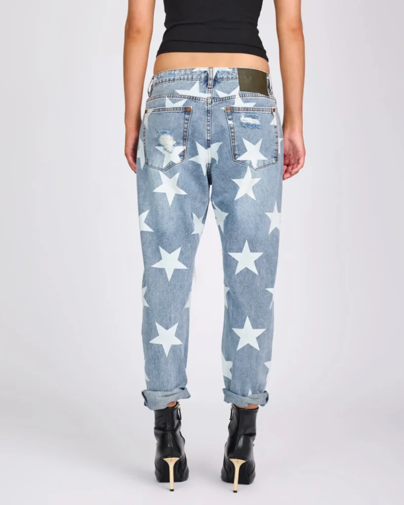 Saints Low Waist Boyfriend Denim Jeans - hover