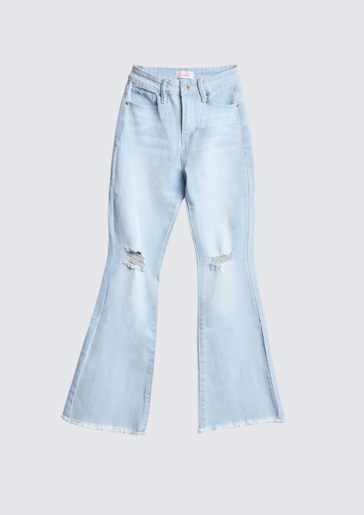 Girls Fray Hem Flare