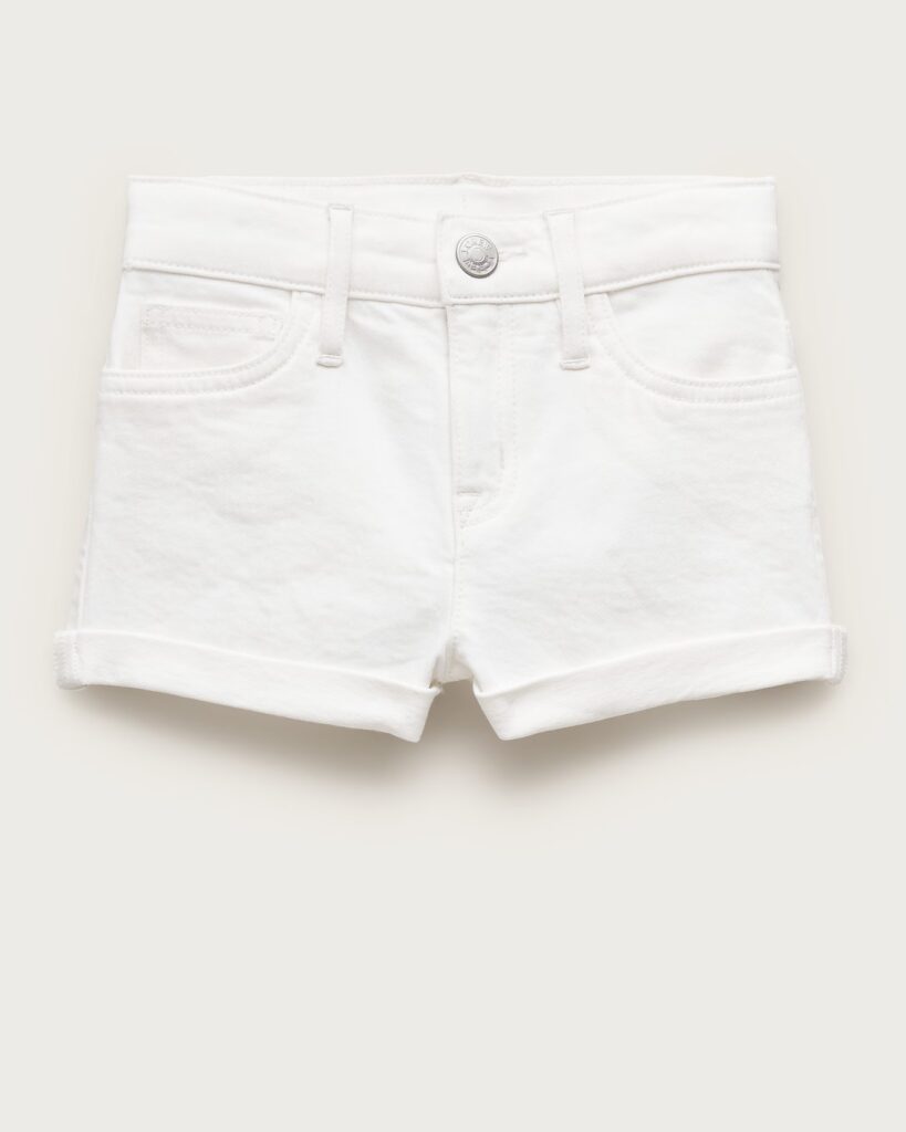 Girls’ island denim short in white