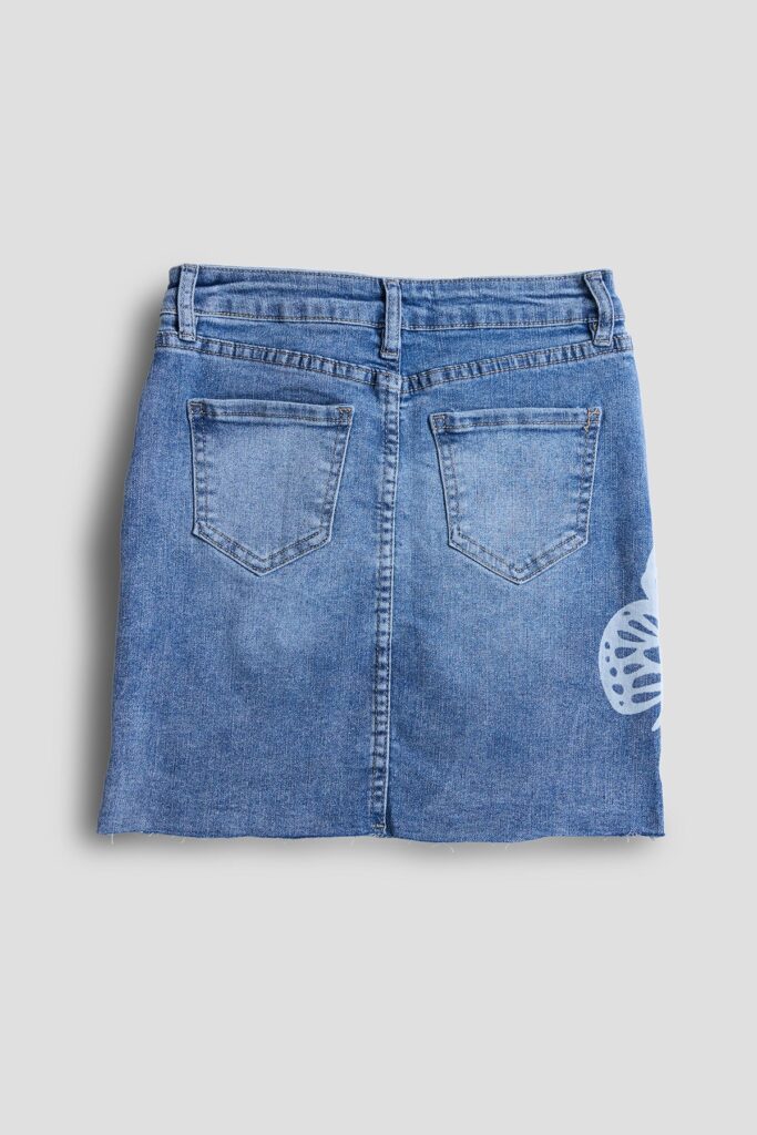 Brittney Butterfly Print Denim Mini Skirt - hover
