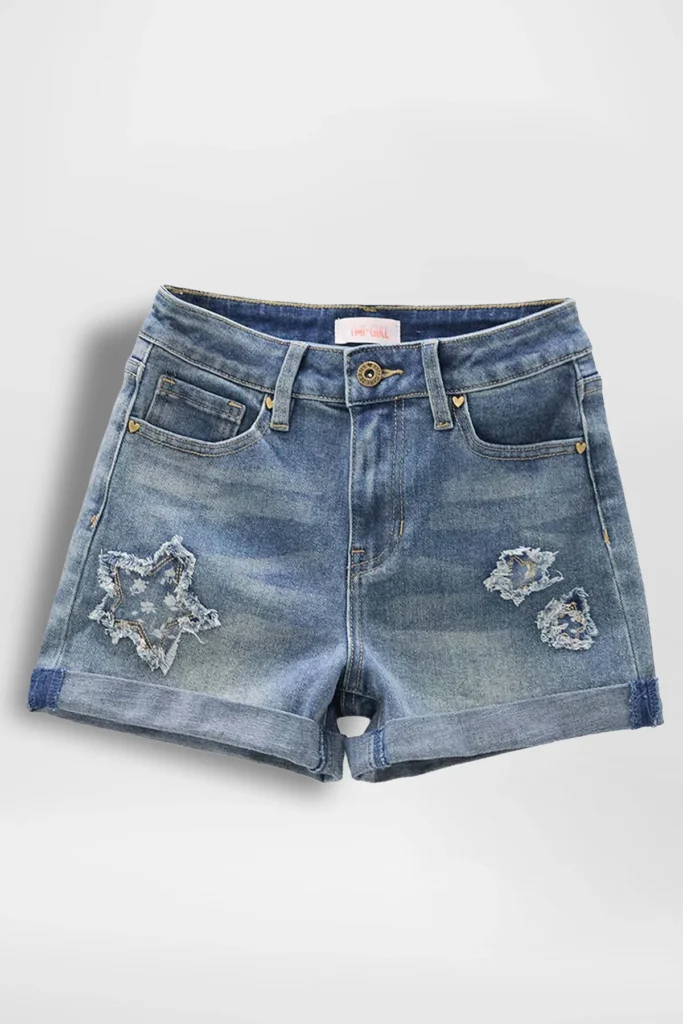 Cuffed Short with Star Patches
